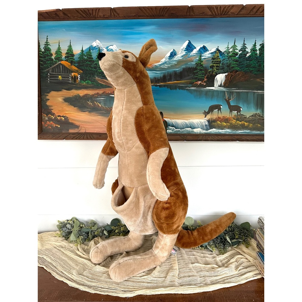 37" Melissa & Doug Giant Kangaroo with‎ pouch 3 ft plush - no joey #8834